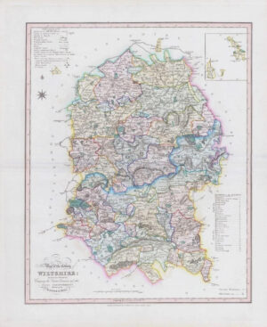 1833 Large Engraved Map WILTSHIRE William Ebden Duncan Original Colour (DUK10)