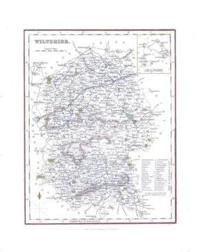1836 - Original Antique Map of WILTSHIRE by Fullerton (FCM7)