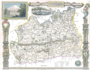 c1840 Original Antique Map of SURREY by Thomas Moule (LSM15)