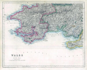 1842 Engraved Map of WALES (South West) by Fisher (FM2/33)