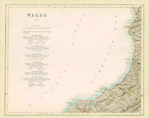 1842 - Original Antique Map of WALES WEST by Fisher (43)