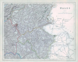 1842 - Original Antique Map of WALES EAST by Fisher (44)