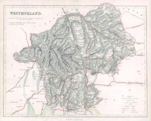 1842 Engraved Map of WESTMORELAND by Fisher (FM2/39)