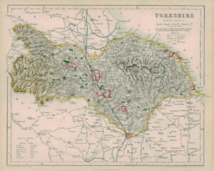 1842 - Original Antique Map of YORKSHIRE NORTH RIDING by Fisher (33)
