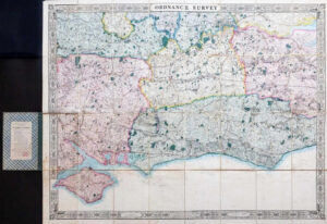c1850s Huge Cruchley's Ordnance Folded Map ENGLAND WALES South & East (FM120)