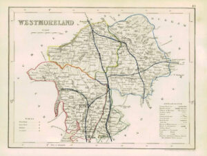 1855 - Original antique map of "WESTMORELAND" by JOSHUA ARCHER (47)