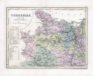 1860 - Original antique map "YORKSHIRE PART NORTH RIDING" by Joshua Archer (44)
