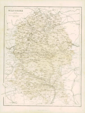 1865 - Original Antique Map of "WILTSHIRE" by W Hughes (NG10)