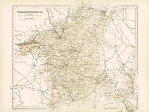 1865 - Original Antique Map of "WORCESTERSHIRE" by W Hughes (NG11)