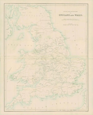 1868 - Original Colour Antique Map of ENGLAND & WALES Inland Navigation (FC45)
