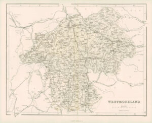 1868 - Original Colour Antique Map of WESTMORELAND by W Hughes (FC24)