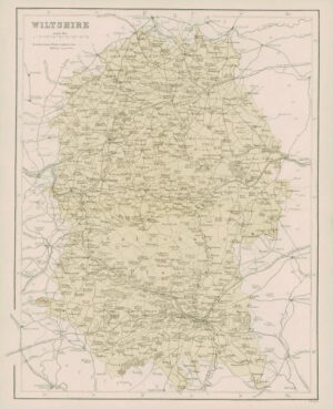 1868 - Original Colour Antique Map of WILTSHIRE by W Hughes (FC23)
