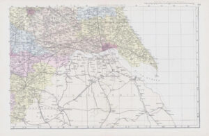 1883 Large Map of YORKSHIRE (South East Sheet) Ordnance Survey by Bacon (BO46)