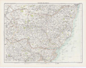 c1885 Large Map ENGLAND - SECTION XIX IPSWICH Suffolk Bartholomew (RA37)