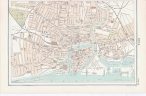 c1885 Map ENGLAND - HULL Yorkshire Bartholomew (RA69)