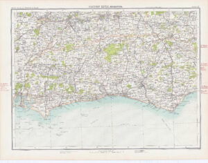 c1885 Large Map ENGLAND - SECTION XXVIII BRIGHTON Sussex Bartholomew (RA47)