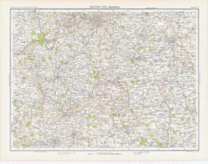 c1885 Large Map ENGLAND - SECTION XVII WARWICK Worcester Bartholomew (RA35)