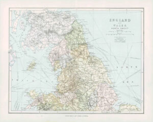 1903 Original Antique Colour Map - ENGLAND WALES North Sheet (8)