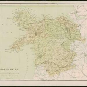 1868 - Original Colour Antique Map of NORTH WALES by W Hughes (FC18)