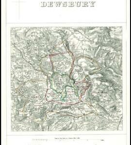 1868 West Yorkshire Boundary Commission Ordnance MAP PLAN of DEWSBURY (BC51)