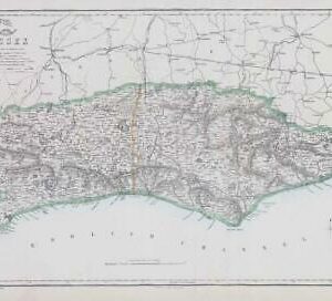 1863 Large Antique Map SUSSEX by Edward Weller (DA108)