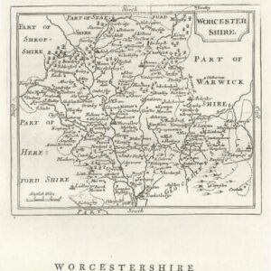 c1780 Original Antique Map WORCESTERSHIRE by John Seller / Francis Grose (GR)