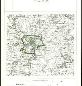 1868 North Yorkshire Boundary Commission Ordnance MAP PLAN of YORK (BC193)