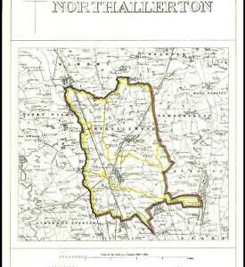 1868 North Yorkshire Boundary Commission Ordnance MAP of NORTHALLERTON (BC121)