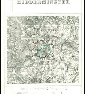 1868 Worcestershire Boundary Commission Ordnance MAP of KIDDERMINSTER (BC83)