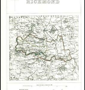 1868 YORKSHIRE Boundary Commission Ordnance MAP PLAN of RICHMOND (BC137)