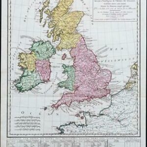 1803 - Large Map BRITISH ISLES Carte Des Isles Britanniques by Chanlaire (LM10)