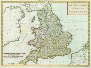 c1780 Original Antique Map - ENGLAND Isles Britanniques Angleterre TARDIEU (LM6)