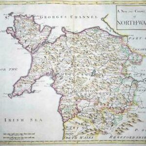 1722 - Original Antique LARGE MAP 'NORTH WALES' by Morden Outline Colour (LM4)