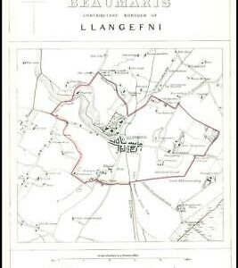 1868 Anglesey Wales Boundary Commission Ordnance MAP BEAUMARIS Llangefni (BC195)