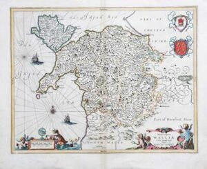 c1646 Large Map NORTH WALES Principatus Walliae Anglesea by Jan Jansson (LM10)