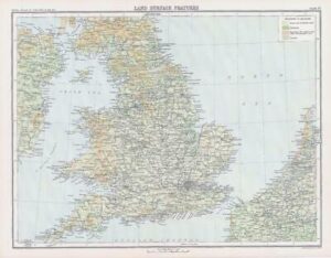 c1885 Large Map ENGLAND WALES LAND SURFACE FEATURES Bartholomew (RA13)