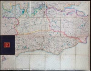 c1880 Very Large Map REDUCED ORDNANCE SURVEY AROUND BRIGHTON Sussex  (FM2)