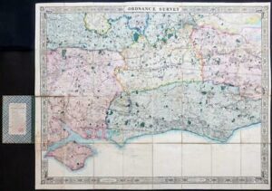c1850s Huge Cruchley's Ordnance Folded Map ENGLAND WALES South & East (FM120)
