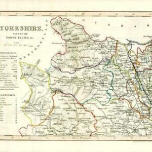 1860 Joshua Archer map of YORKSHIRE Part of North Riding with outline (AM3/53)