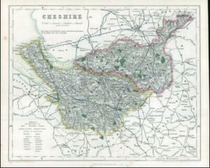 1842 Engraved Map of CHESHIRE by Fisher (FM2/5)