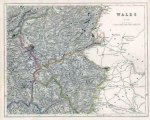 1842 Engraved Map of WALES (East) by Fisher (FM2/35)