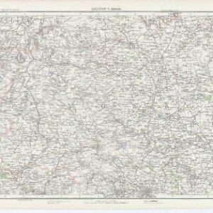 c1885 Large Map ENGLAND - SECTION V RIPON York Bartholomew (RA22)