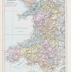 1883 Map of WALES Ordnance Survey by Bacon (BO106)