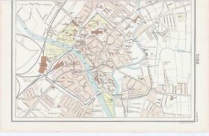 c1885 Map ENGLAND - YORK Yorkshire Bartholomew (RA74)