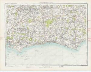 c1885 Large Map ENGLAND - SECTION XXVIII BRIGHTON Sussex Bartholomew (RA47)
