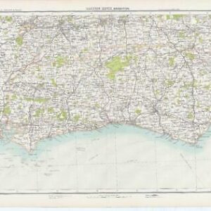 c1885 Large Map ENGLAND - SECTION XXVIII BRIGHTON Sussex Bartholomew (RA47)