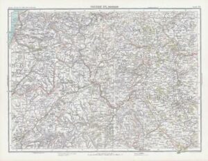 c1885 Large Map ENGLAND WALES SECTION XVI RADNOR Brecknock Bartholomew (RA34)