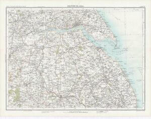 c1885 Large Map ENGLAND - SECTION IX HULL Yorkshire Bartholomew (RA27)