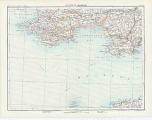 c1885 Large Map ENGLAND WALES SECTION XX PEMBROKE Gower Bartholomew (RA38)