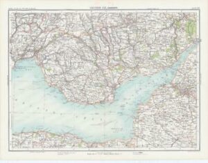 c1885 Large Map ENGLAND WALES SECTION XXI CARDIFF Monmouth Bartholomew (RA39)